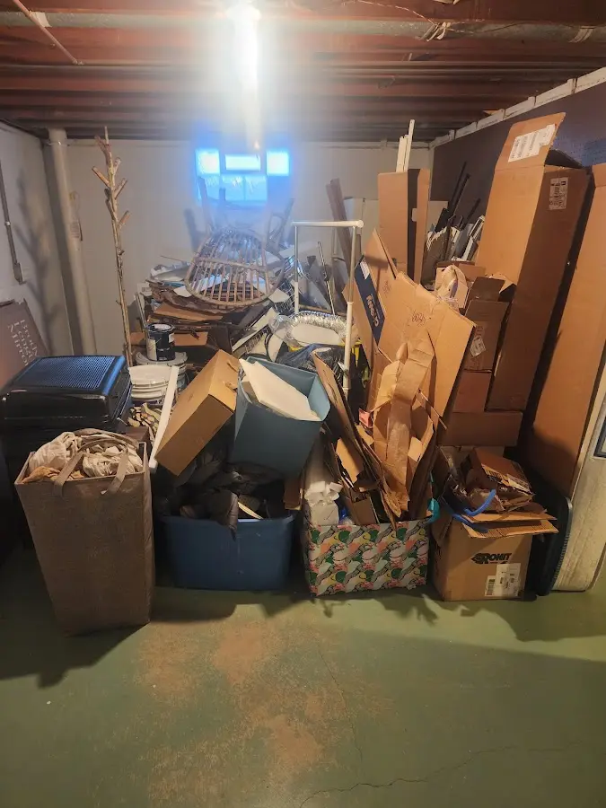 Roll-off dumpster container at job site for Roll Off Dumpster Rental in Blue Ash